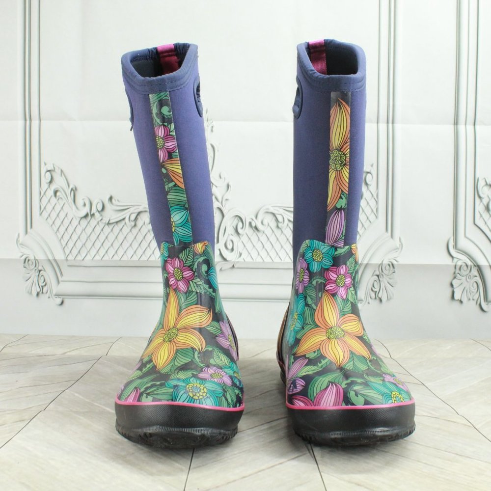 BOGS Classic Hi Linai Floral Rubber Mud Rain Boots Size US 8 - Picture 4 of 12